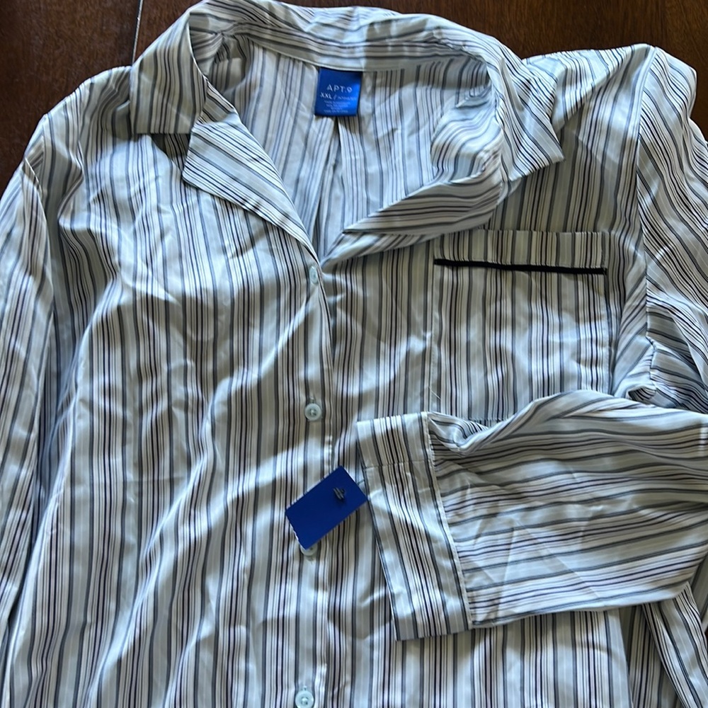 Apt 9 XXL blue striped satin PJs.  Brand new never worn